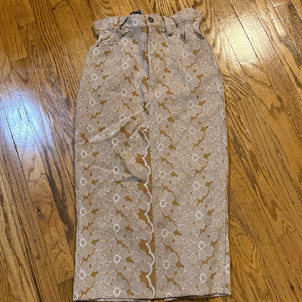 En Saison Tan Floral Eliza Midi Skirt - Picture 4 of 6